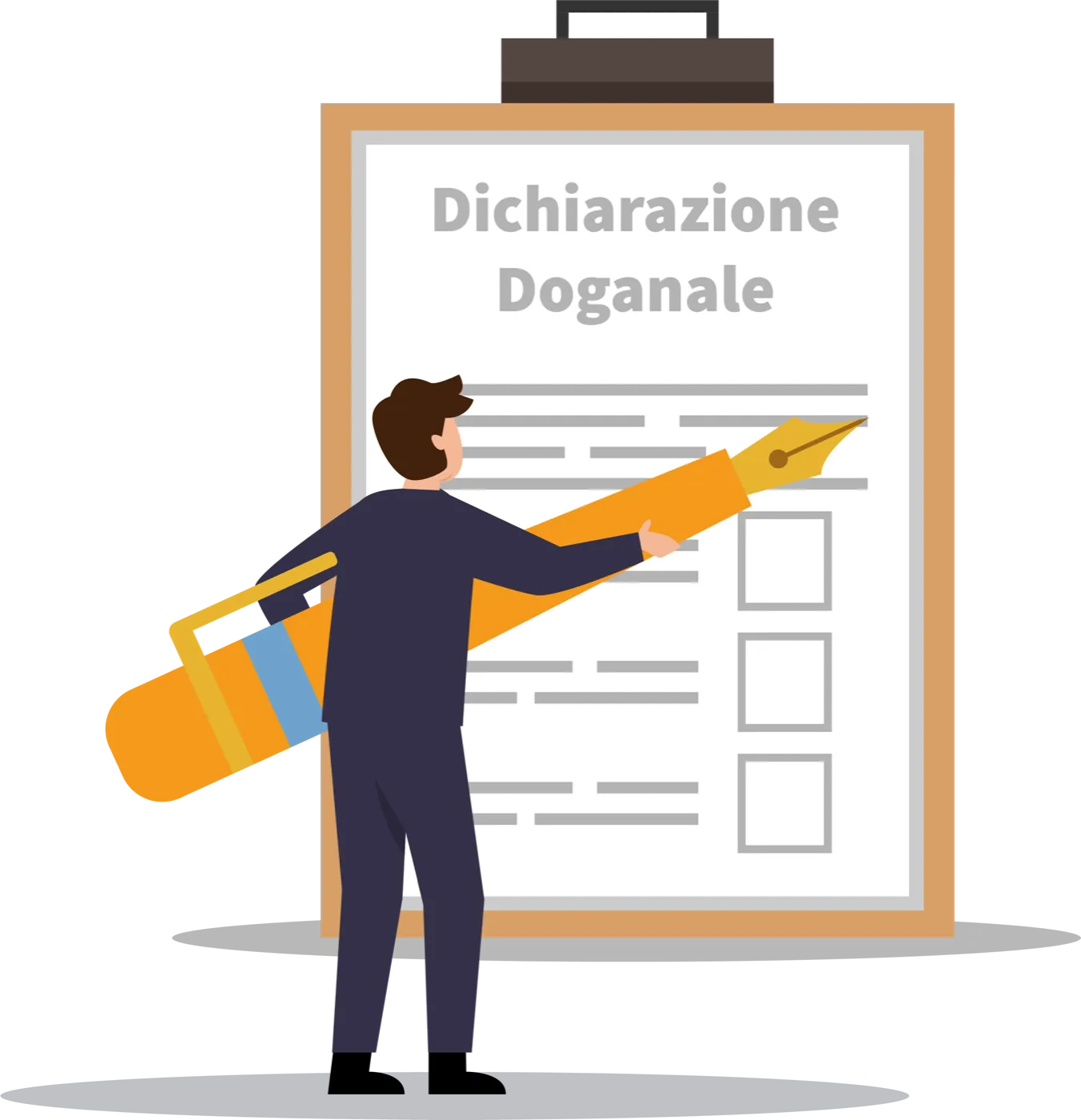 Illustrazione di una verifica documentale con lente d’ingrandimento