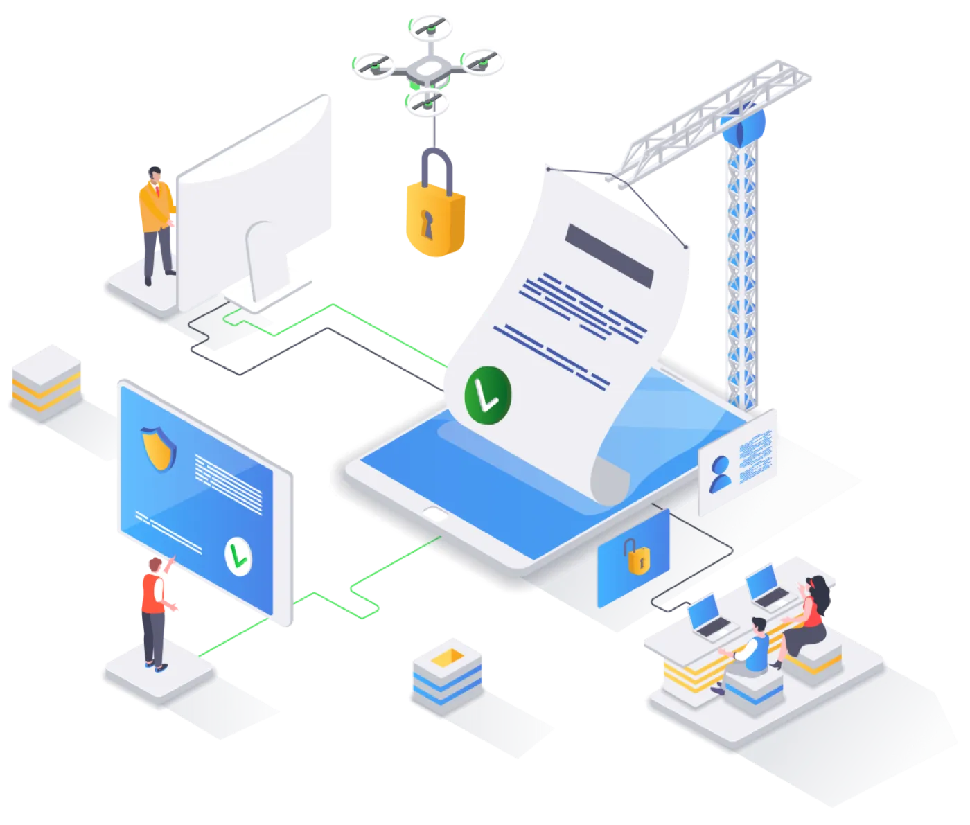 Illustration of protected and verified digital documents